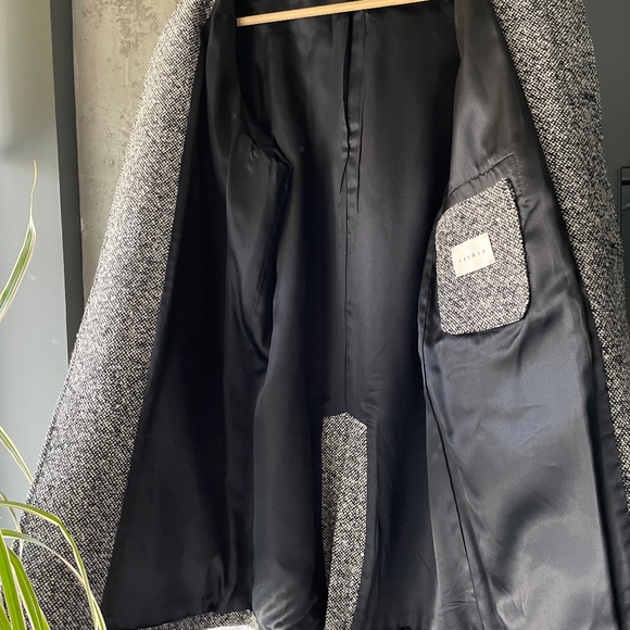 Sandro Paris Men’s Black & White Tweed Overcoat - Picture 2 of 4